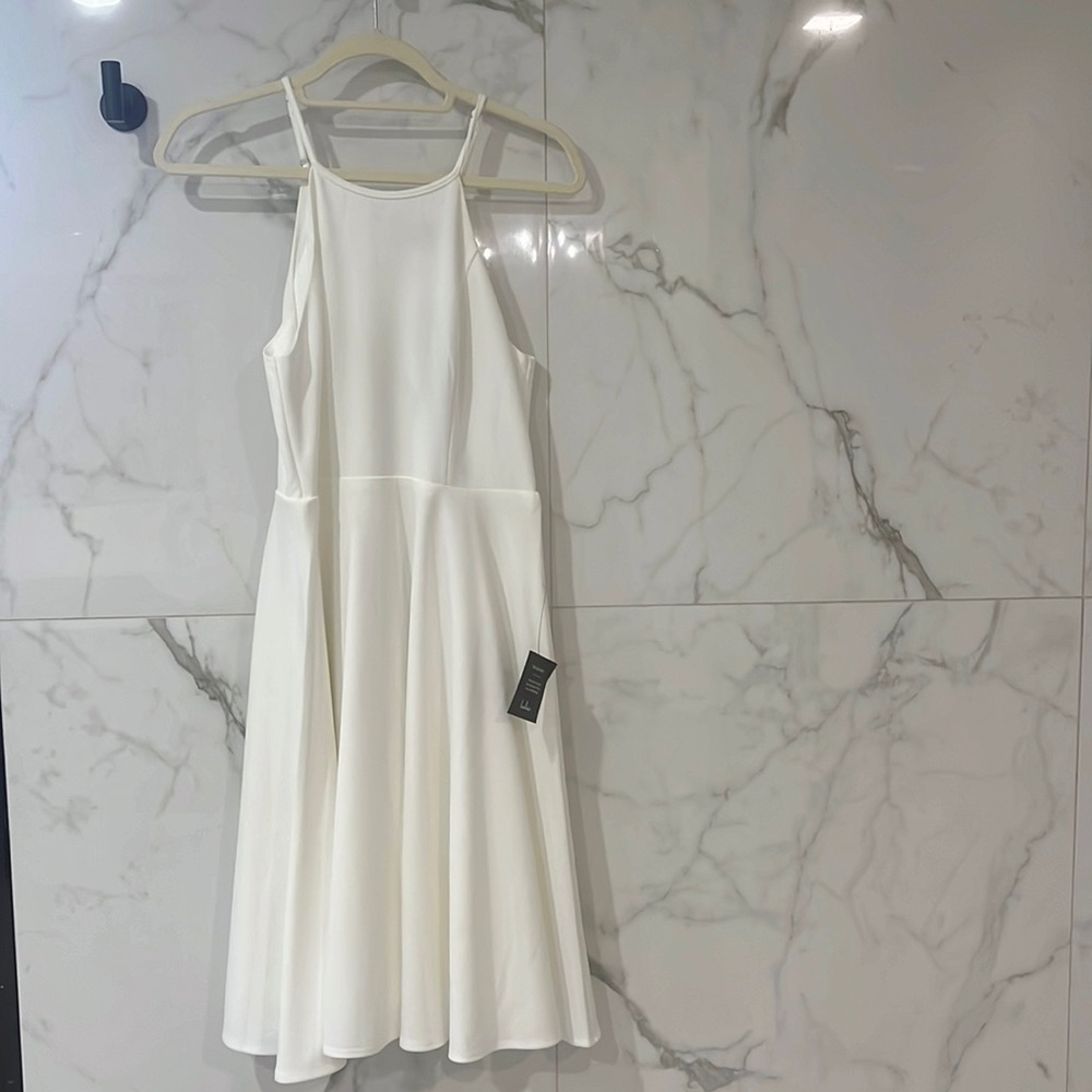 Lulus medium high neck white dress (never worn) tags still on